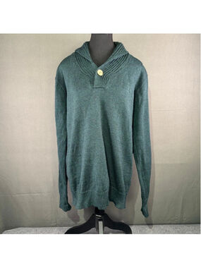 VTG British Wool Naturally Sweater Men’s 2XL 100% Wool Cabincore Thermal Green